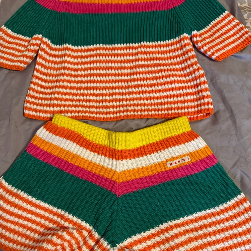Colorful Striped Knit Set